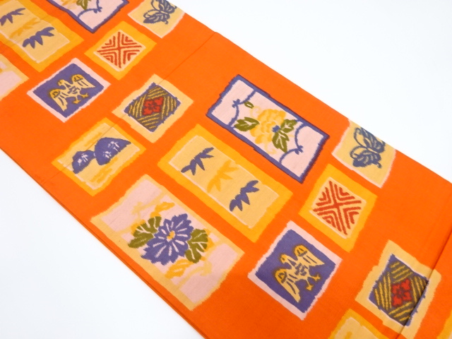 JAPANESE KIMONO / VINTAGE FUKURO OBI / SILK / WOVEN TANZAKU